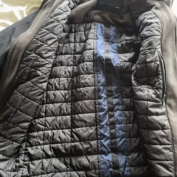 Weatherproof Mens Lined Full Zip with Snaps Hip Length Jacket Black/Blue Sz L - Picture 14 of 15